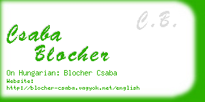 csaba blocher business card